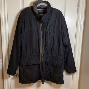 Claiborne Men's Outerwear Jacket Removable Warm Lining Size L Black Microfiber